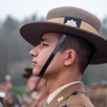 Close-up of a Gurkha soldier in uniform during a parade in Catterick, England.