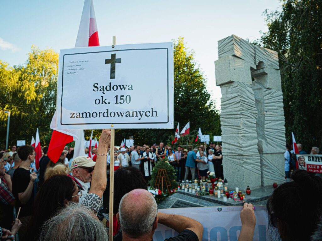 Commemorative march and memorial for Volhynia massacre victims in Wrocław, Poland.