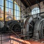 Interior view of historic machinery in Essen Germany, showcasing industrial architecture.