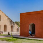 Historic Jantar Mantar monument in New Delhi, featuring unique architecture and vibrant colors