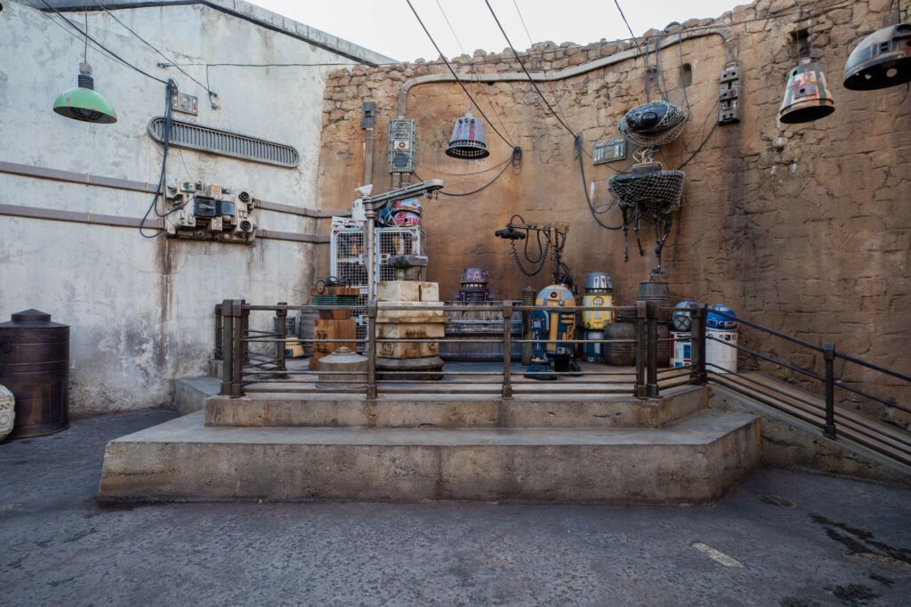 A thematic Star Wars droids display at Disney's Hollywood Studios in Bay Lake, Florida.