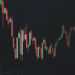 Stock market data chart showing trends in red and green. Perfect for financial and business themes.