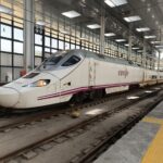 Modern Renfe train at Cádiz station in Andalusia, Spain